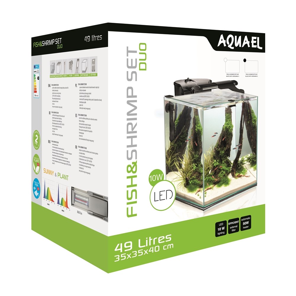 AQUAEL Shrimp Set DUO LED 2.0 49л аквариум белый, 35х35х40см 124340 - фото 17908