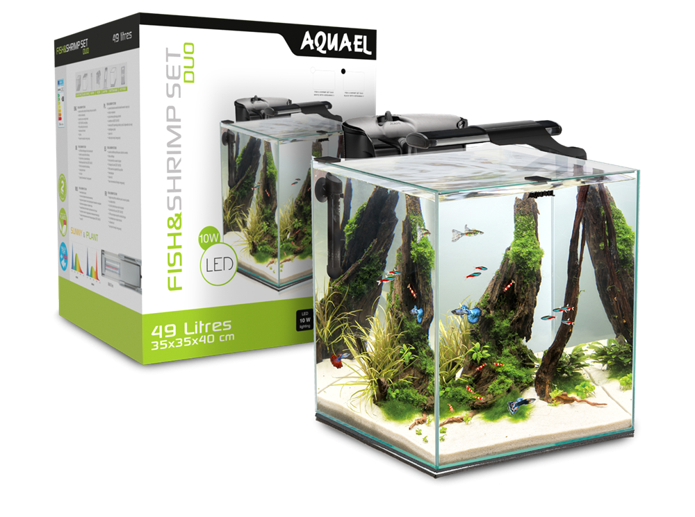 AQUAEL Shrimp Set DUO LED 2.0 49л аквариум черный, 35х35х40см 124341 - фото 17912