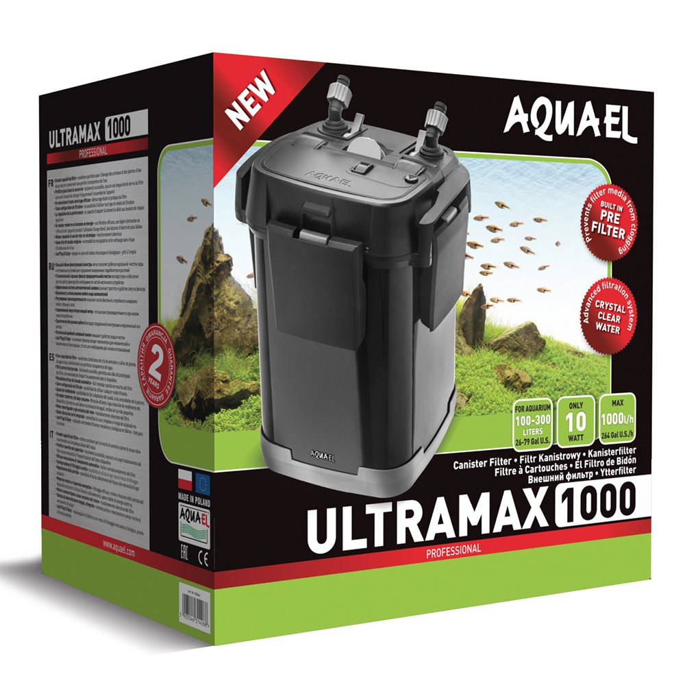 AQUAEL Ultramax-1000 - внешний фильтр для аквариумов  до 300 л, 1000 л/ч, 3 корзины по 1,9 л