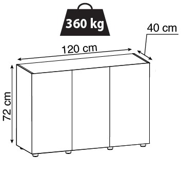 AQUAEL подставка для аквариума Glossy 120 - 120*40*73 прямая (ДСП), 2 дверцы (ДСП с накладками из акрила) 112934 - фото 18083