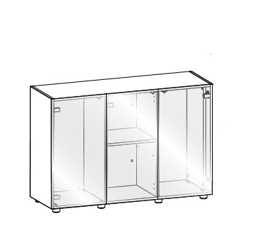 AQUAEL подставка для аквариума Glossy 120 - 120*40*73 прямая (ДСП), 2 дверцы (ДСП с накладками из акрила) 112934 - фото 18084