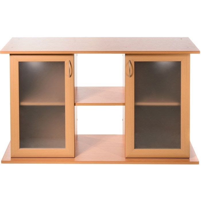 Aquaplus тумба прямая 120*40*70 бук, ДСП с 2 тонированными стеклянными дверцами МДФ 142006 - фото 18286