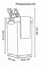 Hydor Professional Filter 450 - внешний фильтр для аквариумов от 300 до 450 литров C02400 - фото 19580