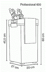 Hydor Professional Filter 600 - внешний фильтр для аквариумов от 380 до 600 литров C02500 - фото 19582