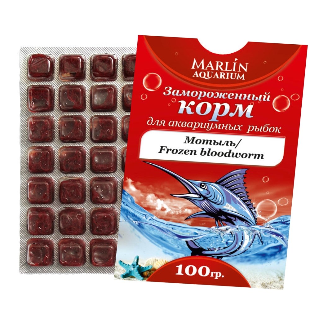 Marlin Aquarium - мотыль мелкий замороженный, 100 г 2547