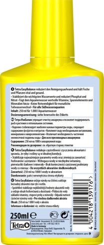 Tetra EasyBalance 250 мл - средство для уменьшения количества подмен воды в аквариуме Tet-139176 - фото 22030