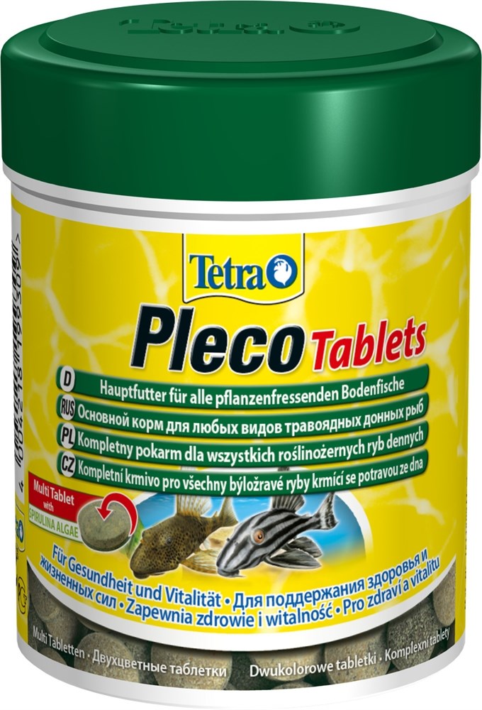 Tetra PlecoTablets 275 таблеток (150 мл) - корм для травоядных донных рыб Tet-199309 - фото 22559