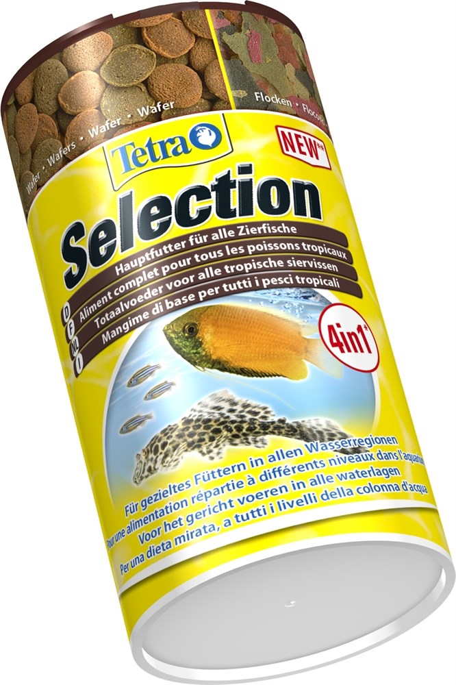 Tetra Selection 4 в 1 (100 мл) - хлопья, чипсы, гранулы, вафер микс Tet-247550 - фото 22742