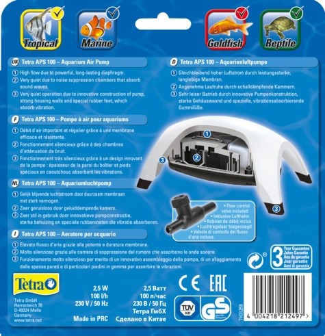 Tetratec APS 100 (белый) - компрессор для аквариума Tet-212497 - фото 23111