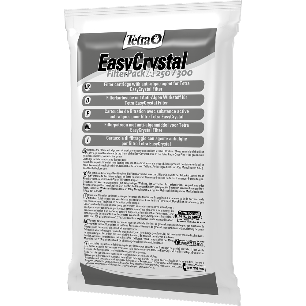 Tetra EC 250A - картридж (3 шт.) для фильтров EasyCrystal 250/300 - для устранения водорослей (для аквариумов 10-30 л) Tet-243026 - фото 23744