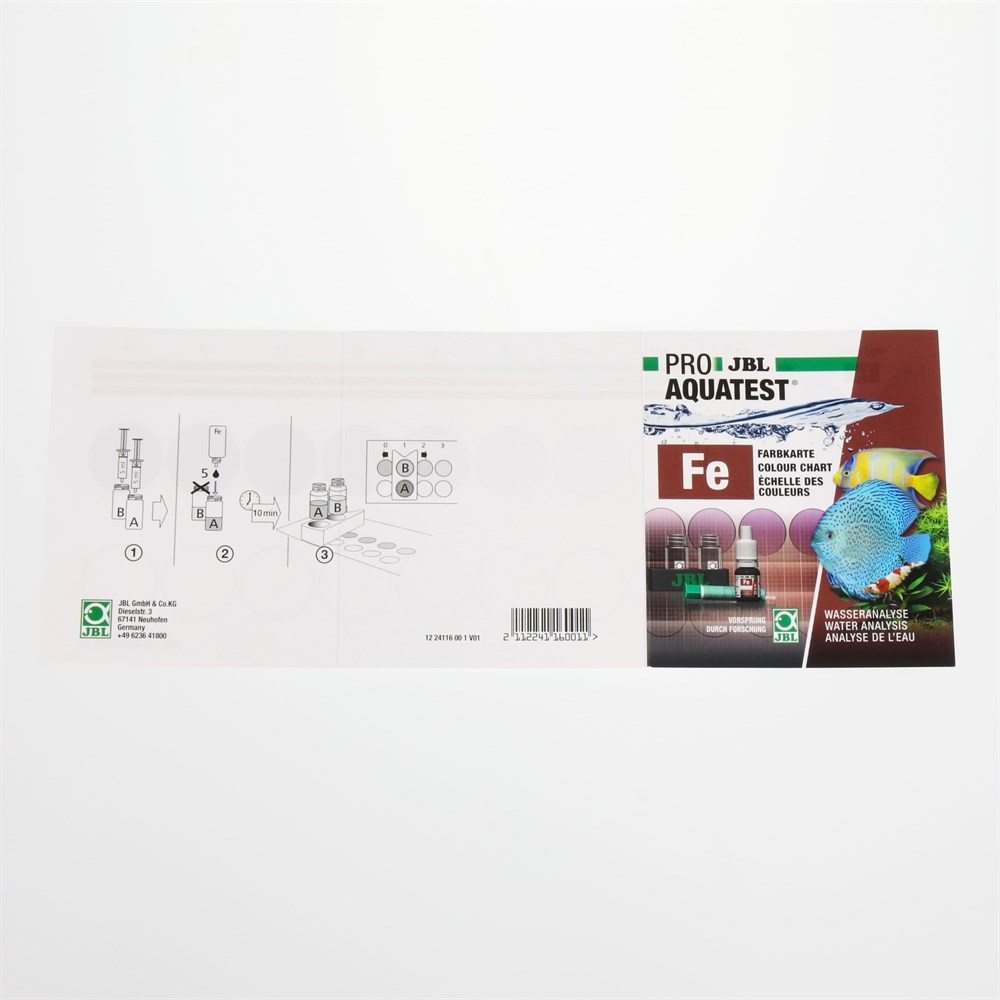 JBL Eisen Test-Set Fe - Тест для определения содержания железа в пресной и морской воде на 50 измерений 282.2411600 - фото 24376