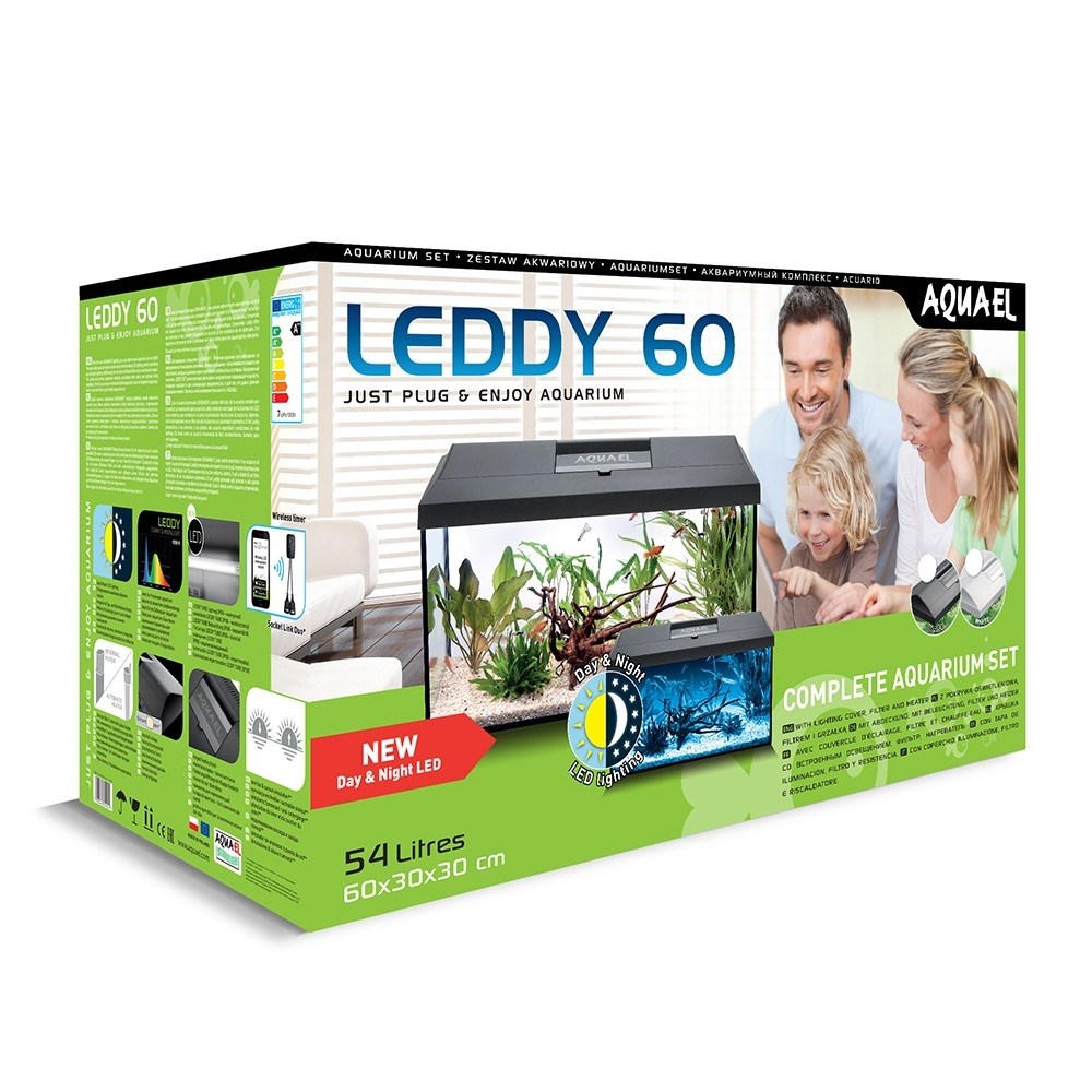 AQUAEL LEDDY SET 60 Day/Night (54 литра) белый - аквариум с LED освещением, в комплекте с фильтром и нагревателем 124533 - фото 24503