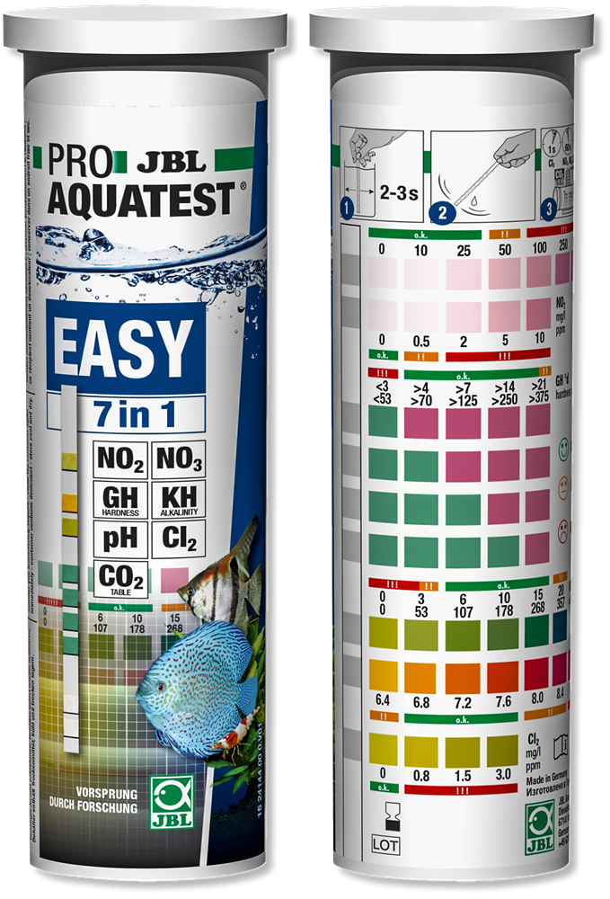 JBL EasyTest 7-in-1 (50 полосок) - тестовые полоски для быстрой проверки 7 основных параметров воды 282.2414400 - фото 24626