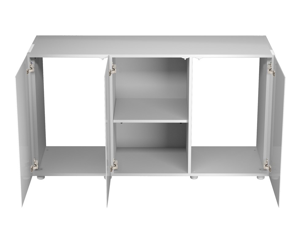 AQUAEL белая подставка для аквариума Glossy 120 - 120*40*73 прямая (ДСП), 3 дверцы (ДСП с накладками из акрила) 113246 - фото 25139