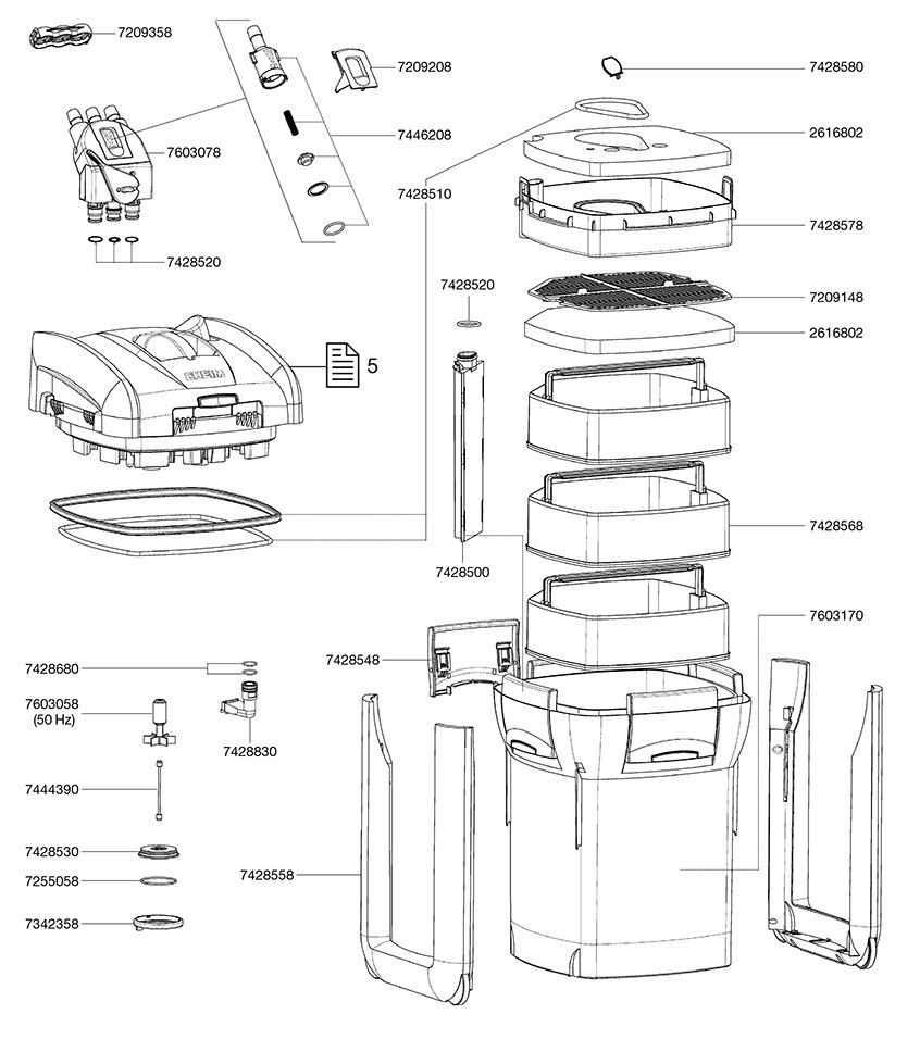 EHEIM Professionel 3 1200 XLT - внешний термофильтр для аквариумов до 1200 л EM-2180010 - фото 25761