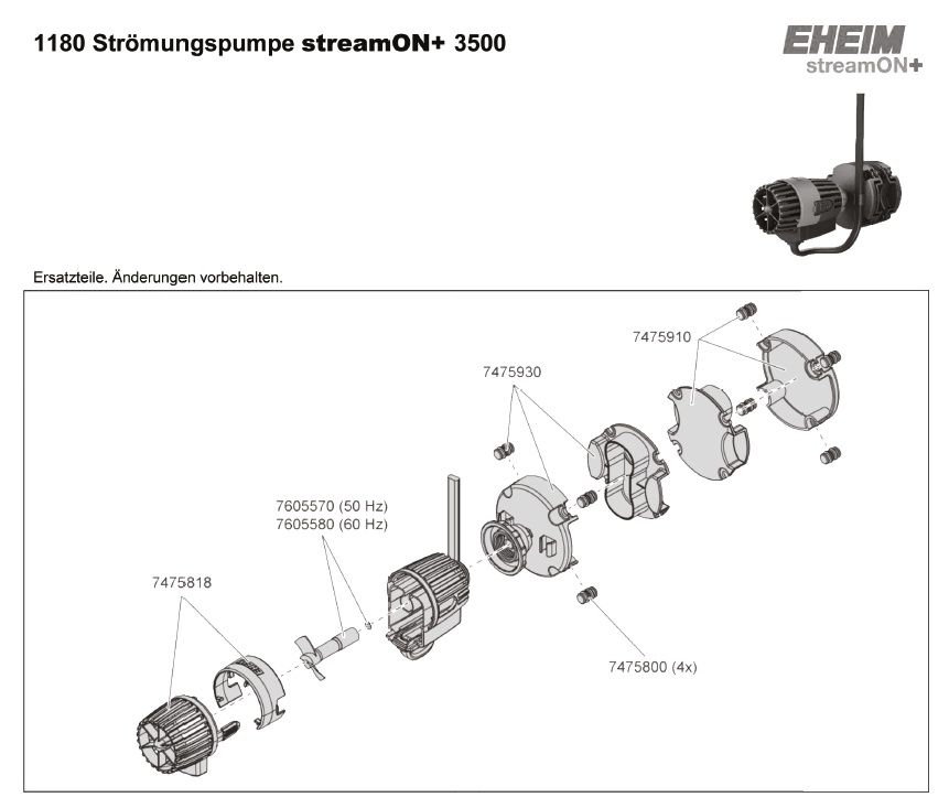EHEIM streamON+ 3500л/ч - помпа перемешивающая для аквариумов от 35 до 200 л EM-1180220 - фото 25843