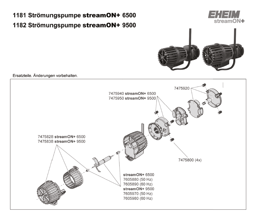 EHEIM streamON+ 6500л/ч - помпа перемешивающая для аквариумов от 150 до 300 л EM-1181220 - фото 25849