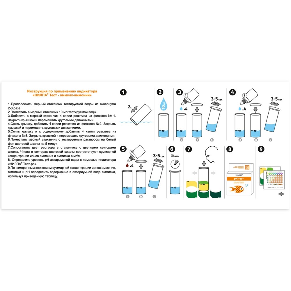 НИЛПА NH3/NH4-тест - тест на аммоний / аммиак 650324 - фото 25875