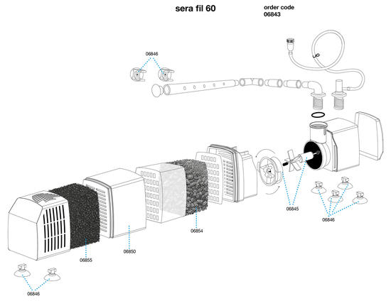 sera Fil 60 - внутренний фильтр для аквариумов до 60 литров S6843 - фото 26401