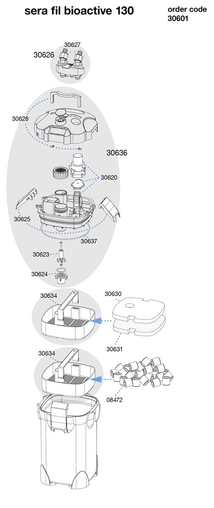 sera fil Bioactive 130 - внешний фильтр для аквариумов до 130 литров S30601 - фото 26526
