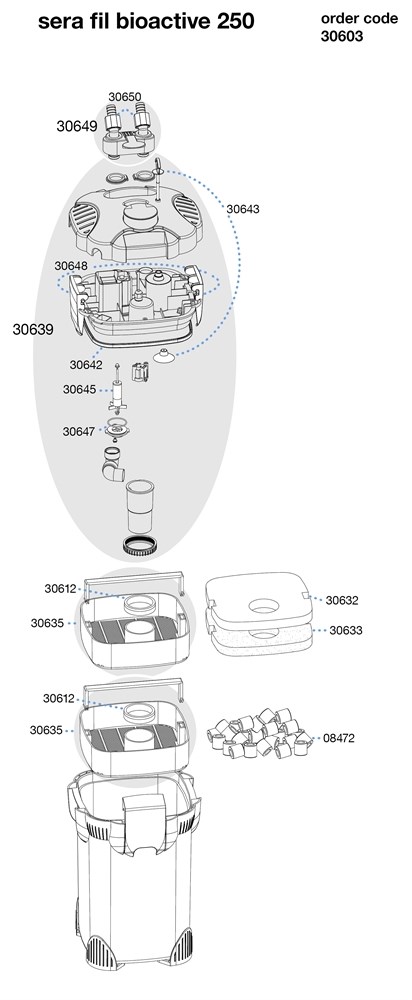 sera fil Bioactive 250 - внешний фильтр для аквариумов до 250 литров S30603 - фото 26528