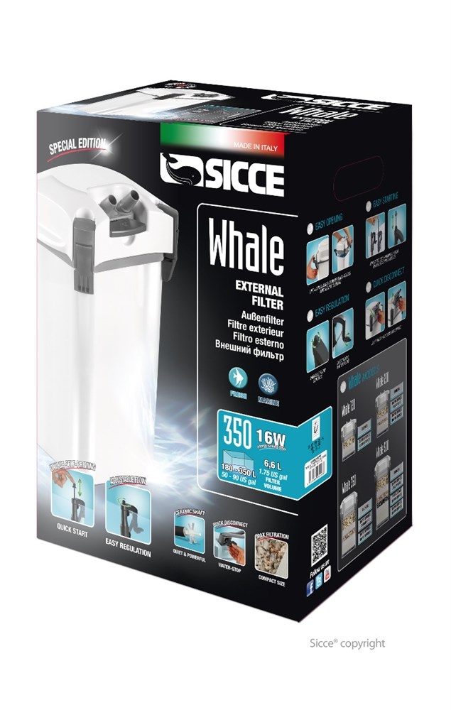 SICCE WHALE 350 белый, 1100 л/ч, внешний фильтр + комплект EASY START, для аквариумов до 350 литров 60431 - фото 26544