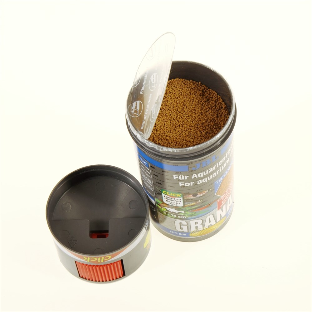 JBL Grana CLICK 250 мл. (110 г.) - Основной корм класса премиум в форме гранул для небольших рыбв банке с дозатором 282.4064700 - фото 26603