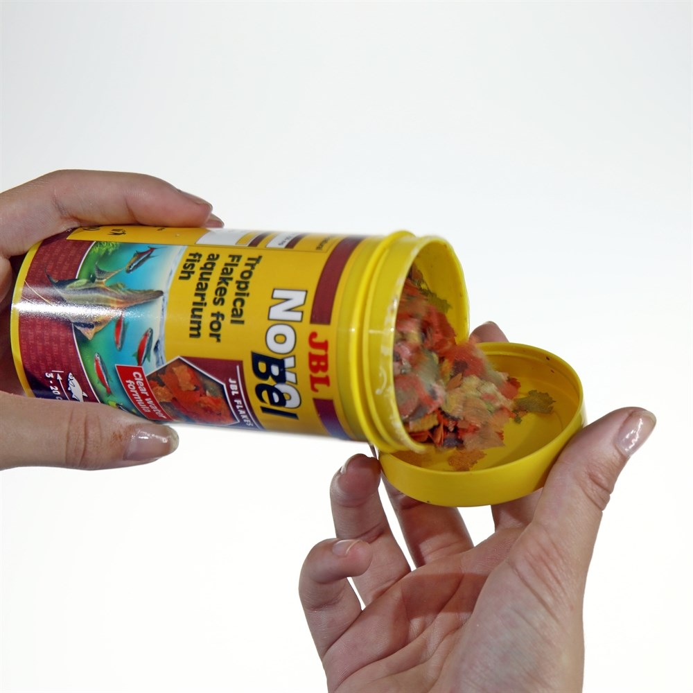 JBL NovoBel 100 мл. (16 г.) - Основной корм в форме хлопьев для всех аквариумных рыб 282.3012059 - фото 26626