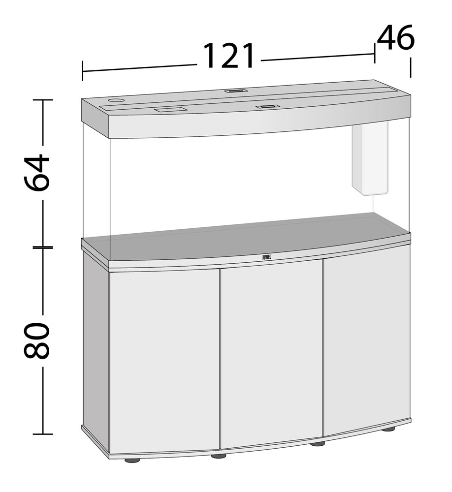 Juwel VISION 260 LED аквариум 260л черный (Black) 121х46х64см 2х29W Фильтр Bioflow L, нагреватель 300 Вт Juw-6350 - фото 26679