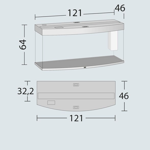 Juwel VISION 260 LED аквариум 260л черный (Black) 121х46х64см 2х29W Фильтр Bioflow L, нагреватель 300 Вт Juw-6350 - фото 26680