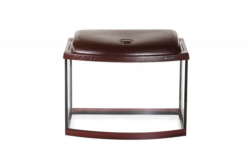 Aquaplus аквариум Ф50 / 46л фигурный Махагон LED (50*30*35)+Крышка, лампа  LEDDY TUBE Retro Fit Sunny 1*8Вт, стекло 5/5 (Аква Плюс) 991981 - фото 26783