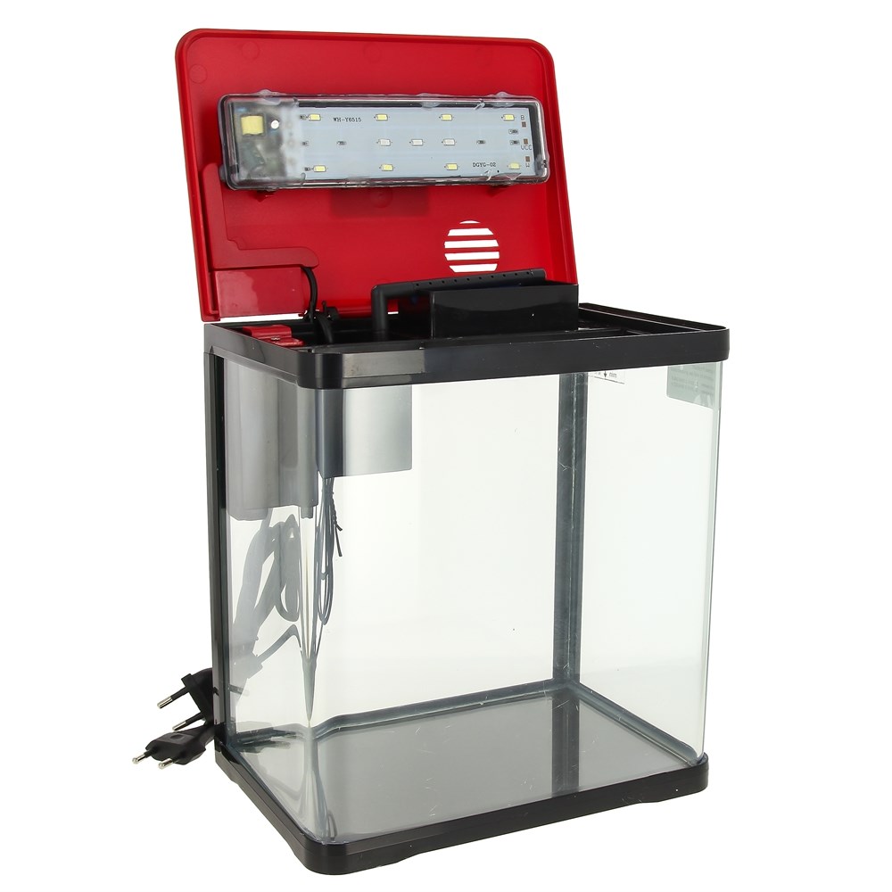 PRIME 7л, аквариум красно-черный, с LED светильником и фильтром PR-004754 - фото 28174