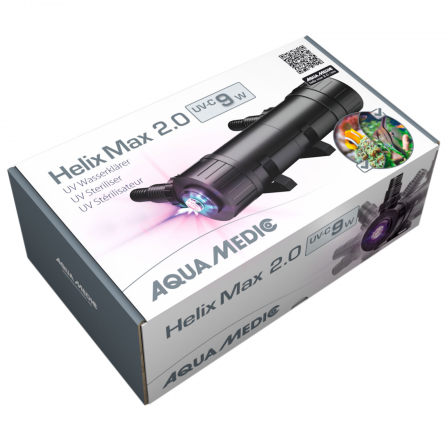 AQUA-MEDIC UV HELIX MAX (2.0) 9 Вт - УФ-стерилизатор для пресноводных и морских аквариумов, садовых прудов АМ-80709 - фото 28246