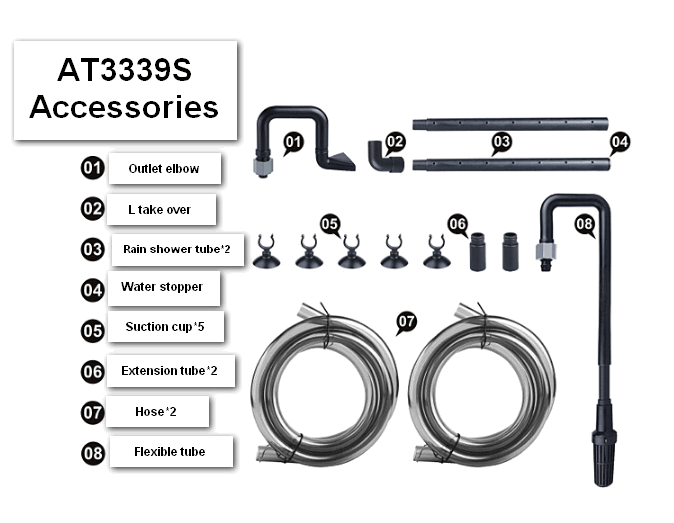 Atman AT-3339S - внешний фильтр для аквариума до 600 литров, 1800 л/ч, 27W ATM-AT-3339S - фото 28540