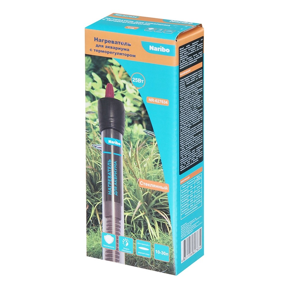 Naribo нагреватель 25 Вт стеклянный NR-627634 - фото 28696