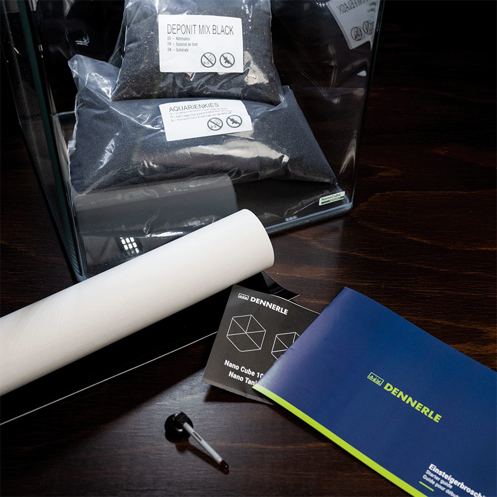 Dennerle Nano Cube Complete 30 литров (в комплекте фильтр,  светильник Chihiros C 251, питательная подложка , кварцевый грунт и термометр), передние углы скруглённые (передняя и боковые стенки из единого стекла) Den-3308 - фото 28928