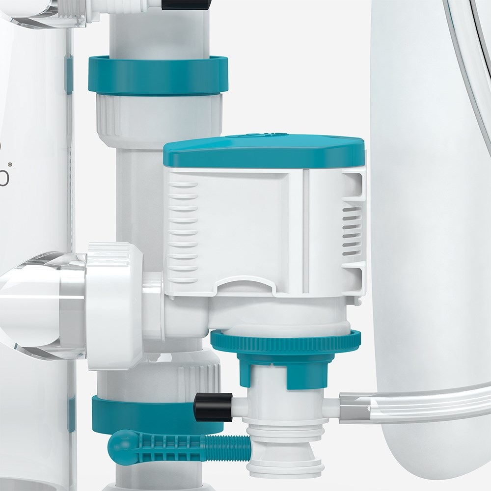 Внешний насос Позволяет увеличить объем колонки при большем времени контакта и площади поверхности. Позволяет легко обслуживать насос в любое время.