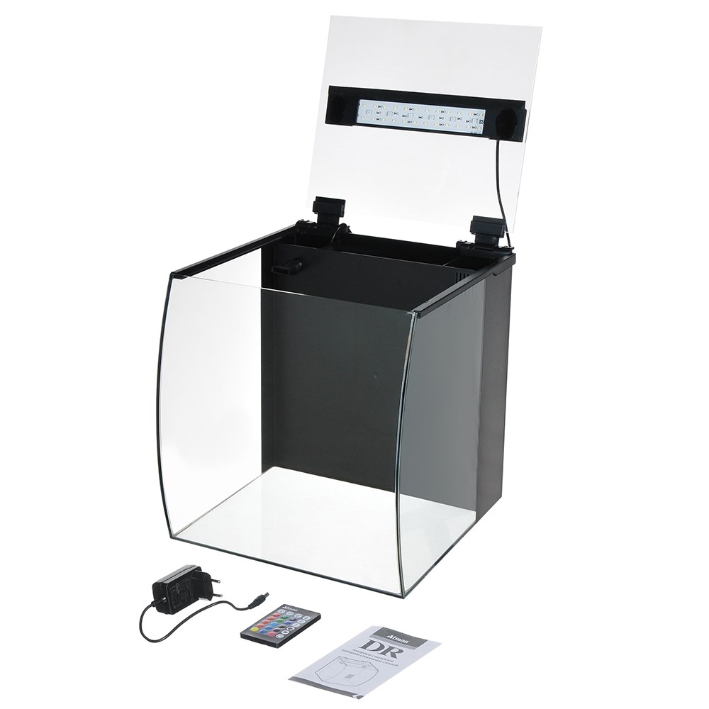 Atman DR-320 35 литров - аквариум c гнутым передним стеклом, 32х33,3х35,3 см  (в комплекте внутренний фильтр, LED RGB светильник) ATM-DR-320 - фото 30582