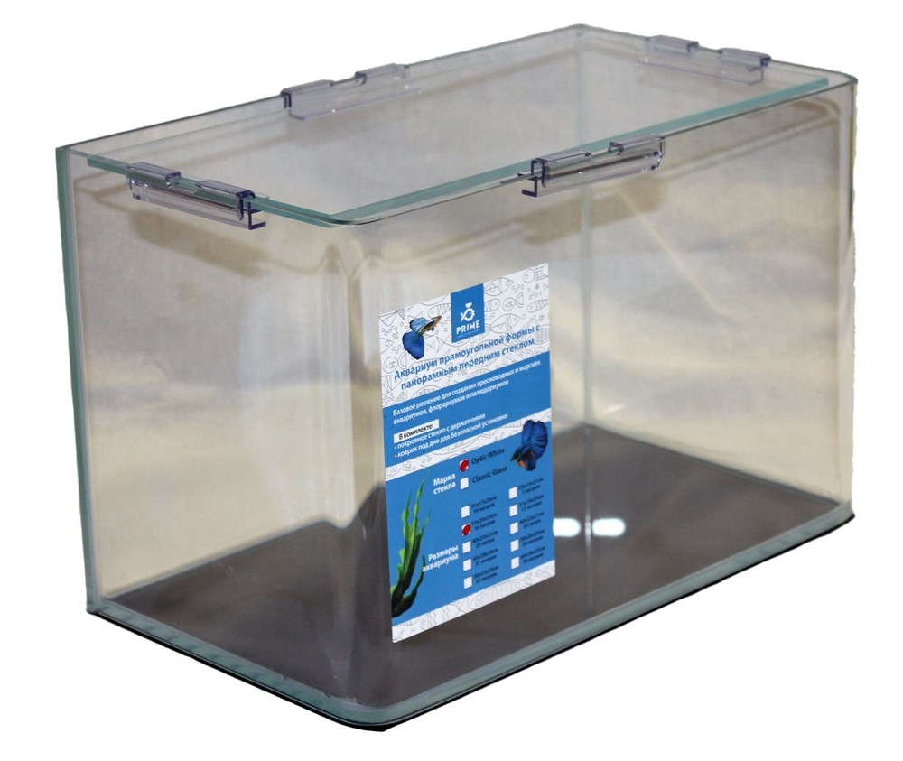 PRIME - аквариум 16 л без швов на передней стенке из стекла OptiWhite, 35х20х23 см, с покровным стеклом PR-979188 - фото 31237