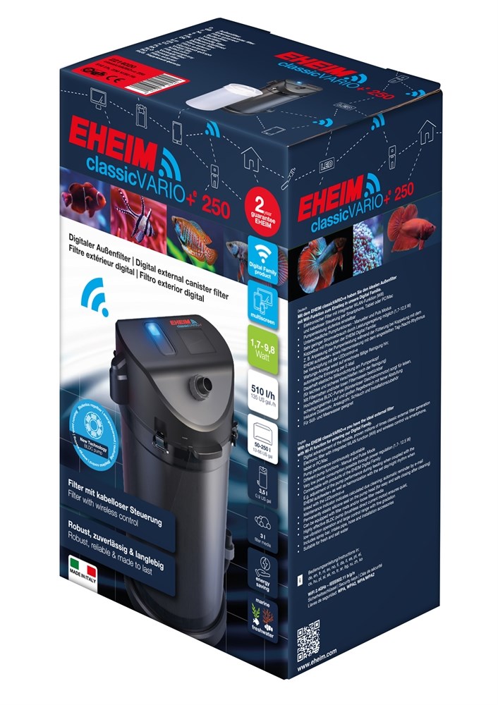 EHEIM classicVARIO+e 250 - внешний фильтр с Wi-Fi управлением для аквариумов объёмом до 250 л EM-2214020 - фото 31482