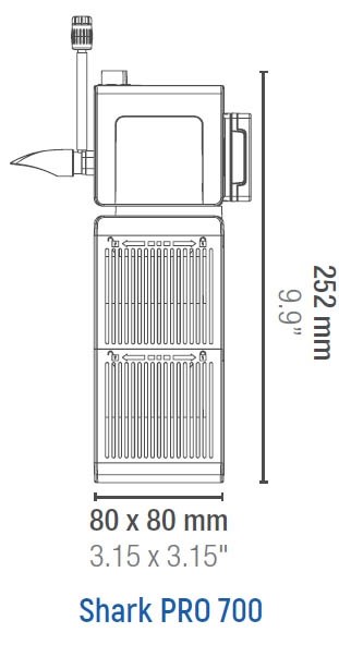 SICCE Shark PRO 700 - внутренний фильтр для аквариумов до 200 л , 700 л/ч 73981 - фото 31570