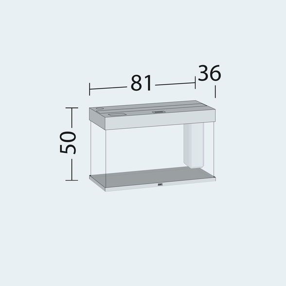 Juwel RIO 125 LED аквариум 125л серый (Grey) 81х36х50см 2х14W Фильтр Bioflow М, нагреватель 100 Вт Juw-1650 - фото 31590