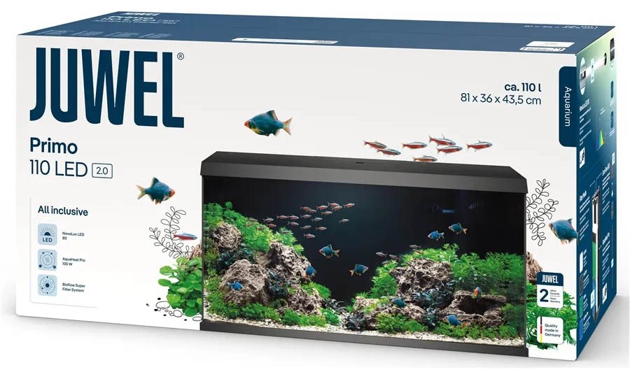 Juwel PRIMO 2.0 110 аквариум 110л черный (Black) 81х36х45см LED 10,5w Фильтр Bioflow Super нагреватель 100 Вт Juw-25580 - фото 31616