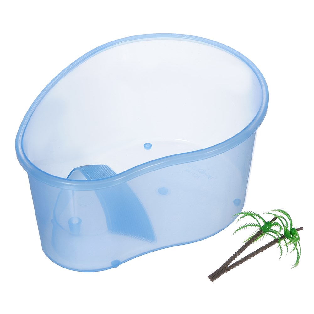 Черепашатник открытый из жесткого пластика с островком 20х15х10см NMP-NX-12Small - фото 32199