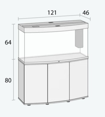 Juwel VISION 260 LED аквариум В КОМПЛЕКТЕ С ТУМБОЙ 260л белый (white) 121х46х64см 2х29W Фильтр Bioflow L, нагреватель 300 Вт Juw-06451 - фото 32290