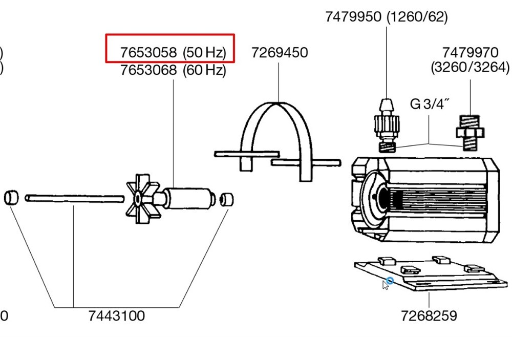 Eheim - Импеллер для помп EHEIM 1060/1260/1262/1264/3160/3260/3265 (подходит для фильтров 2260) EM-7653058 - фото 32385