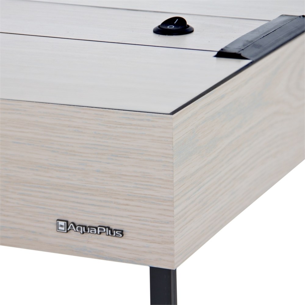 Aquaplus аквариум LUX П264 / 240л прямой выбеленный дуб LED (120*40*61)+Крышка, светильник LEDDY TUBE Retro Fit Sunny 2*18 Вт, стекло 8/8 a19315 - фото 32534