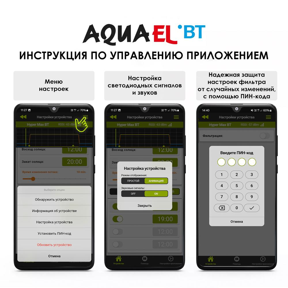 AQUAEL Hypermax-4500 BT - внешний фильтр с электронным управлением через Bluetooth для аквариумов 200-1500 литров, макс.4500 л/ч 132256 - фото 32579