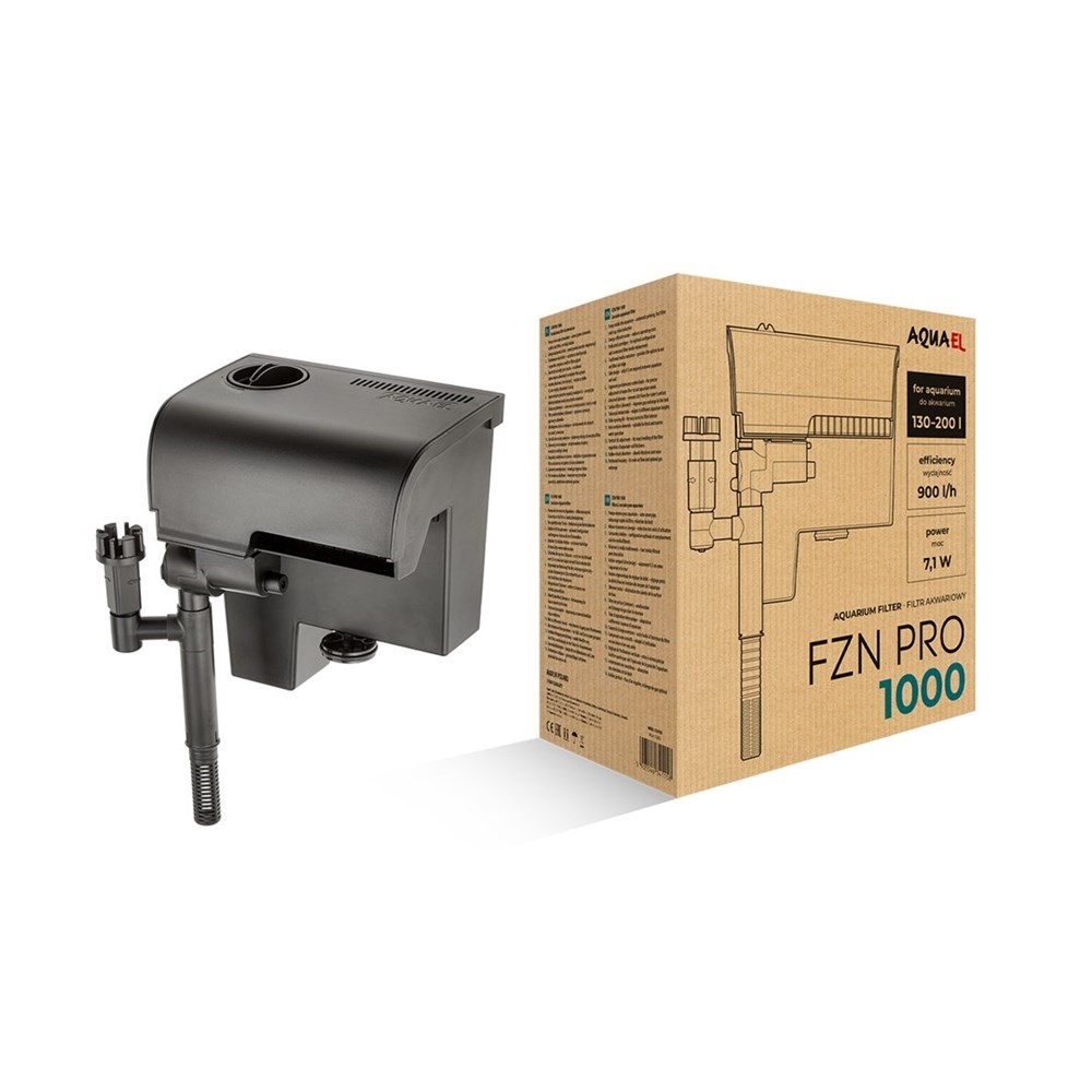 AQUAEL FZN PRO 1000 - рюкзачный фильтр (водопад) для аквариумов от 130 до 200 л, 900 л/ч 7,1 Вт 132053 - фото 32638