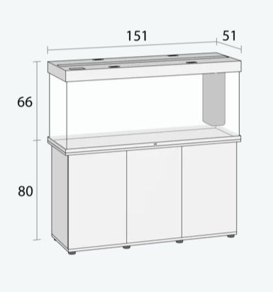 Juwel RIO 450 LED аквариум в комплекте с тумбой 450л серый (grey) 151х51х66см 2х31W Фильтр Bioflow XL, нагреватель 300 Вт 05651 - фото 32989